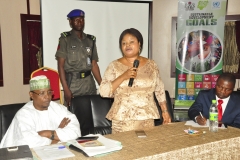 The Senior Special Assistant to the President on SDGs, Princess Adejoke Orelope - Adefulire addressing participants at the Quarterly meeting of the States Focal Persons and MSD Consultants in Abuja.