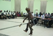 cat dancer entertaining delegates at gala night in Benue State