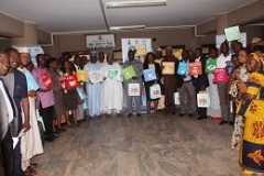 M-L SOP, Mr. Laninu Waziri and participants demostrating suport for SDGs during Inter-Ministerial Meeting