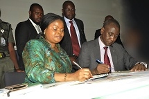 L-R SSAP on SDGs Princess Adejoke Orelope Adefilire and President, Nigerian Bar Association, Abubakar Balarabe